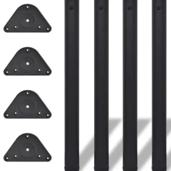 4 Höjdjusterbara bordsben i svart 710 mm