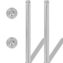 2 Teleskopiska bordsben i rostfritt stål 710 mm-1100 mm