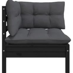 806632 vidaXL Trädgårdshörnsoffa med kuddar vit massiv furu