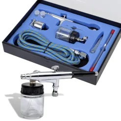 Airbrush Set med glasburk 0,2 / 0,3 / 0,5 mm munstycken