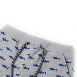 Barnshorts med snöre blandad ljusgrå melange 116