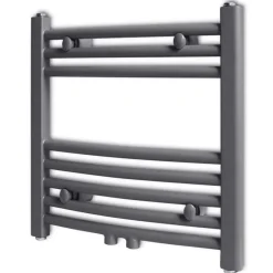 New vidaXL Handdukstork centralvärme element båge 480 x 480 mm Grå