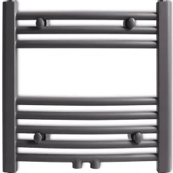 New vidaXL Handdukstork centralvärme element båge 480 x 480 mm Grå