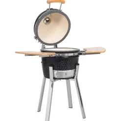 Outlet vidaXL Kamado keramisk grill smoker 33 cm Svart