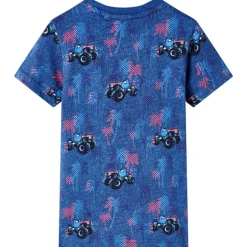 Hot vidaXL T-shirt för barn grå mörk melange 104 Blå
