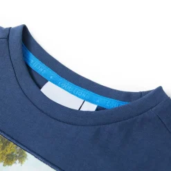 Discount vidaXL T-shirt för barn mörk 116 Blå