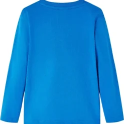 T-shirt med långa ärmar för barn koboltblå 116