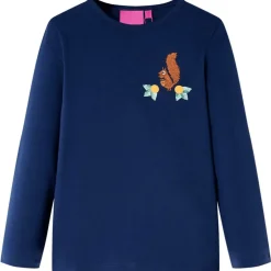 Hot vidaXL T-shirt med långa ärmar för barn 104 Marinblå