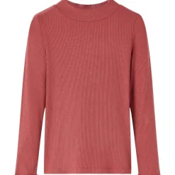 T-shirt med långa ärmar för barn polokrage ljusröd 104