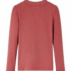 T-shirt med långa ärmar för barn polokrage ljusröd 104