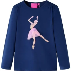 Outlet vidaXL T-shirt med långa ärmar för barn 92 Marinblå