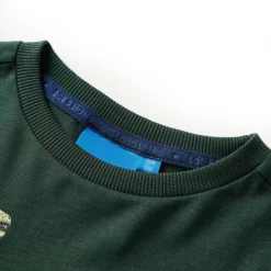 T-shirt med långa ärmar för barn mörkgrön 92