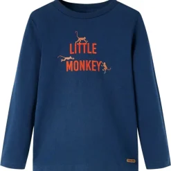 T-shirt med långa ärmar för barn marinblå 92