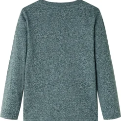 T-shirt med långa ärmar för barn mörkgrön melange 104