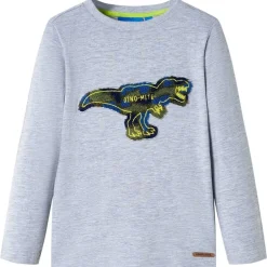 T-shirt med långa ärmar för barn grå melange 104