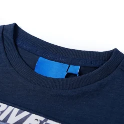 Discount vidaXL T-shirt med långa ärmar för barn melange 104 Marinblå