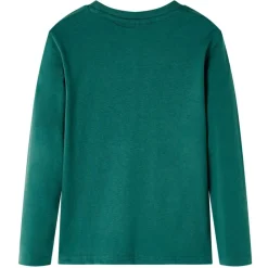 T-shirt med långa ärmar för barn mörkgrön 92