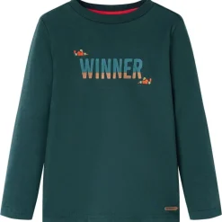 Sale vidaXL T-shirt med långa ärmar för barn 104 Mörkgrön