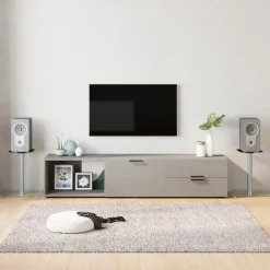 vidaL Högtalarstativ 2 st härdat glas 3-pelardesign silver