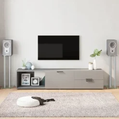 vidaL Högtalarstativ 2 st härdat glas 3 pelare silver