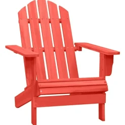 vidaXL Adirondackstol massivt granträ röd