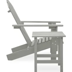 New vidaXL Adirondackstol med bord massivt granträ Grå