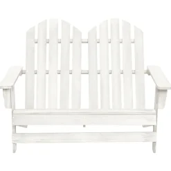 vidaXL Adirondackstol 2-sits massivt granträ vit