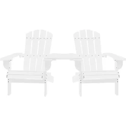 Discount vidaXL Adirondackstolar med bord massivt granträ Vit