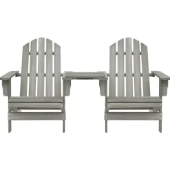 Best vidaXL Adirondackstolar med bord massivt granträ Grå