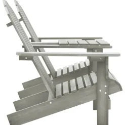 Best vidaXL Adirondackstolar med bord massivt granträ Grå