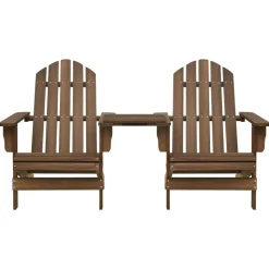 vidaXL Adirondackstolar med bord massivt granträ brun