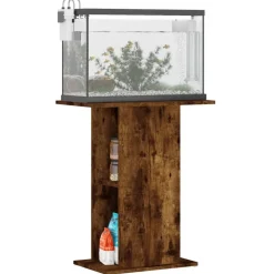 vidaXL Akvariebänk rökfärgad ek 60,5x36x72,5 cm konstruerat trä