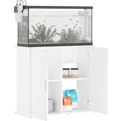 vidaXL Akvariebänk vit 81x36x73 cm konstruerat trä