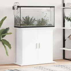 vidaXL Akvariebänk vit 81x36x73 cm konstruerat trä