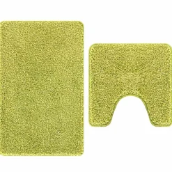 vidaXL Antisklid badmatta set 2 pcs Grön PP