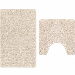 Sale vidaXL Antisklid badmatta set 2 pcs PP Kräm