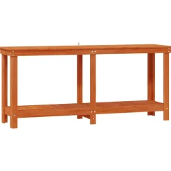 Discount vidaXL Arbetsbänk med hylla 180 x 50 x 80 cm Massivt furu Vaxbrun