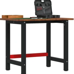 New vidaXL Arbetsbänk 100x60x81,5 cm massiv ek rektangulär Mörkbrun