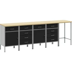 Discount vidaXL Arbetskabinett Set med låda med lagring 5 pcs och Grå Svart