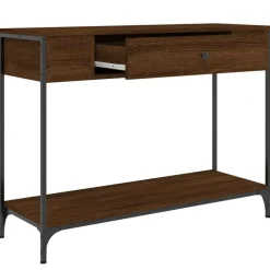 vidaXL Avlastningsbord brun ek 100x34,5x75 cm konstruerat trä