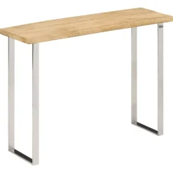 Sale vidaXL Avlastningsbord med levande kant 105x33x76 cm massivt mangoträ Silver