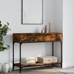 Online vidaXL Avlastningsbord 100x34,5x75 cm konstruerat trä Rökfärgad ek