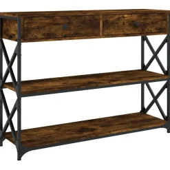 vidaXL Avlastningsbord rökfärgad ek 100x28x75 cm konstruerat trä