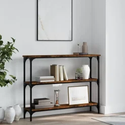 Online vidaXL Avlastningsbord 100x22,5x75 cm konstruerat trä Rökfärgad ek