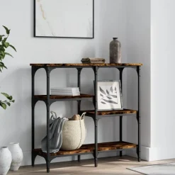 Discount vidaXL Avlastningsbord 80x29x75 cm konstruerat trä Rökfärgad ek