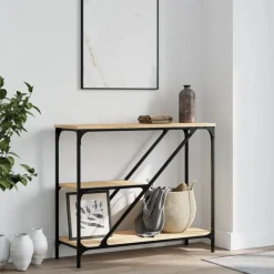 vidaXL Avlastningsbord sonoma ek 88,5x30x75 cm konstruerat trä