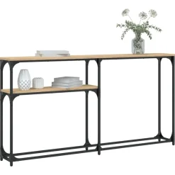 Outlet vidaXL Avlastningsbord sonoma-ek 145x22,5x75 cm konstruerat trä Sonoma ek