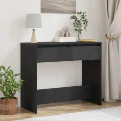 vidaXL Avlastningsbord svart ek 89x41x76,5 cm konstruerat trä