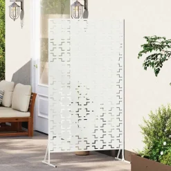 vidaXL Avskärmningsskärm Vit 100 x 50 x 180 cm Stål