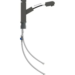 New vidaXL Badrumsblandare med utdragbar pip 157x172 mm Grå